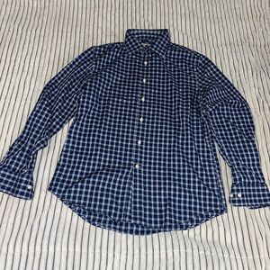 Joseph Abboud Navy Plaid Button Down Shirt